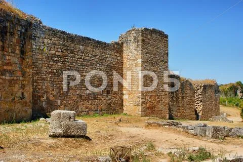 Great wall of conimbriga Stock Photos