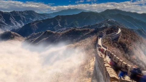 Great wall fog Video stock 143572188