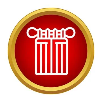 Great wall gate icon with red button style Illustrazione stock