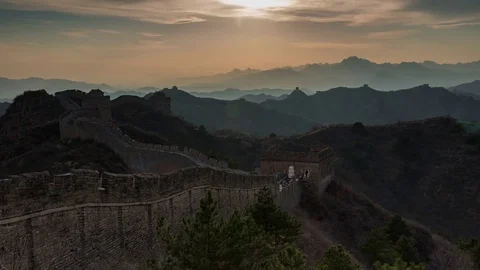 Great Wall sunset Stock Footage 83703629