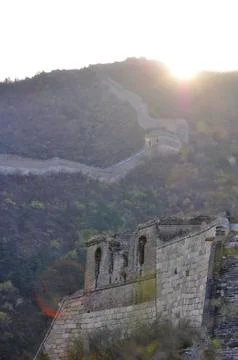 Great wall in sunset Stock Photos