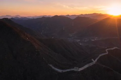 Great Wall Sunset Stock Photos