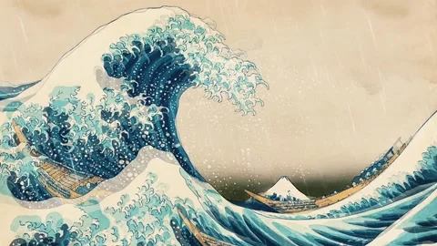 The Great Wave Of Kanagawa Stock Footage 130911946