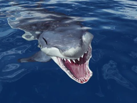 Great White Shark Attack Stock Illustration