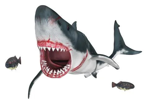 Great white shark isolated on white background Stock-Illustration