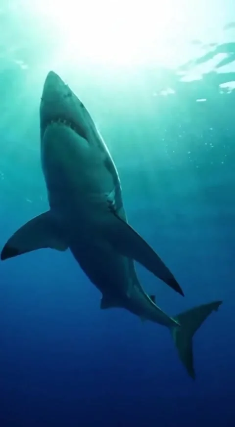 Great white shark in the sea Video stock 330898161