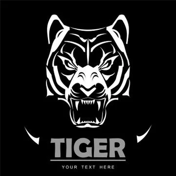 Great White Tiger Head Stock Illustration