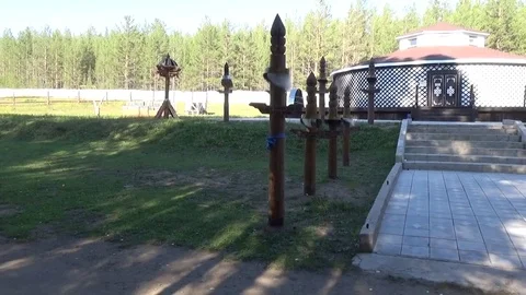 The great white yurt of the nomad Stock Footage 75536460