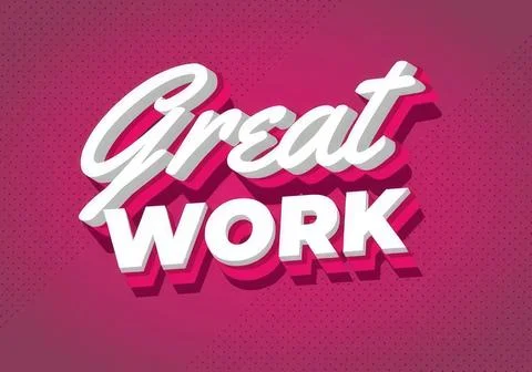 Great work text in 3d style on pink background イラスト素材