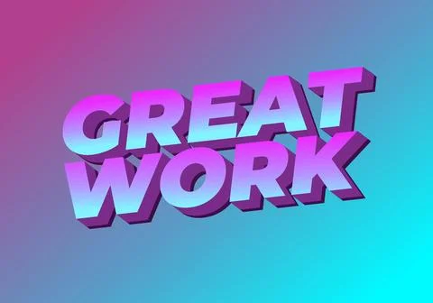 Great work. Text effect in 3D style with good colors Stock Illustration