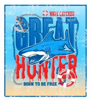 Greate hunter shark vector illustration Stock Illustration