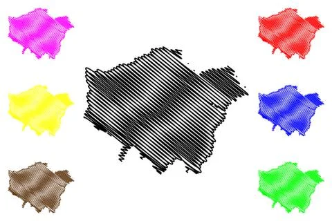 Greater London map vector.... Stock Illustration