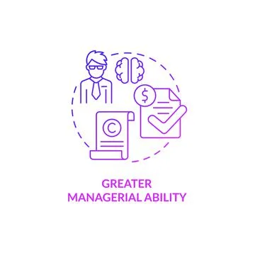 Greater managerial ability purple gradient concept icon Stockillustratie