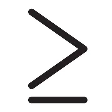 Greater then basic elements icon. Is greater than or equal symbol. Stock Illustration