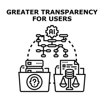 Greater transparency for users in ai data management 스톡 일러스트