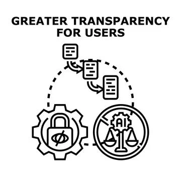 Greater transparency for users fostering data protection and ethical ai Stock Illustration