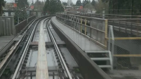 Greater vancouver skytrain commuter train Stock Footage 10921453