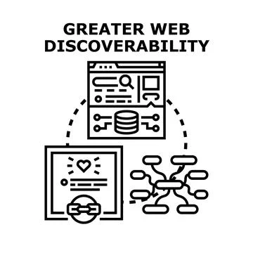 Greater web discoverability concept vector illustration drawing Stockillustratie