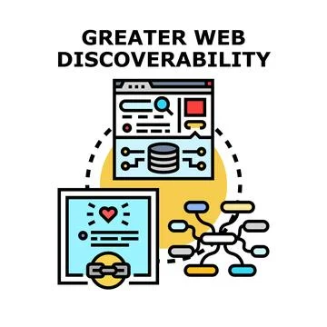 Greater web discoverability concept vector illustration drawing Stock Illustration