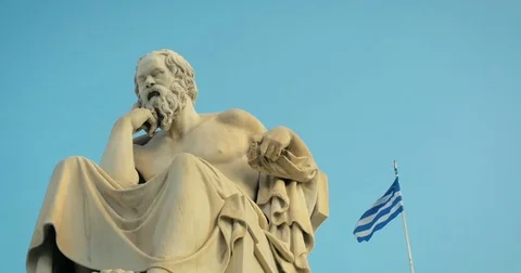 Greatest philosopher of ancient Greece Socrates reflects on the meaning of life. Stock Footage 83599686