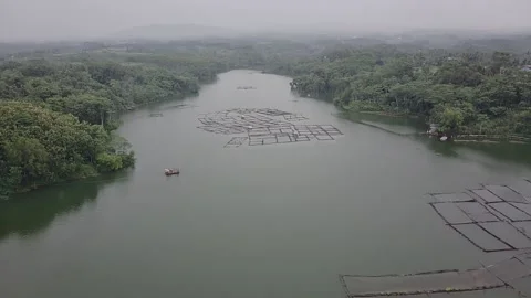 The greatest view of the lake from the sky Stock Footage 239847770