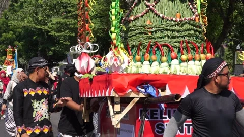 Grebeg pancasila in Blitar, East Java, Indonesia Stock Footage 246253769