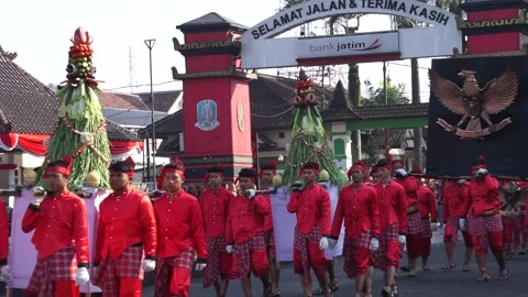 Grebeg pancasila in Blitar, East Java, Indonesia Vídeo Stock 246254018