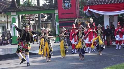 Grebeg pancasila in Blitar, East Java, Indonesia Stock Footage 246254029