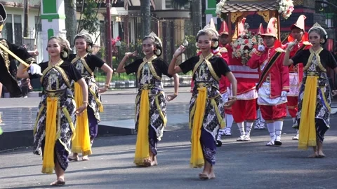Grebeg pancasila in Blitar, East Java, Indonesia Stock Footage 246254048