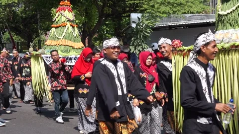 Grebeg pancasila in Blitar, East Java, Indonesia Stock Footage 246254105