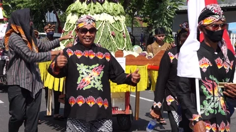 Grebeg pancasila in Blitar, East Java, Indonesia Stock Footage 246254172