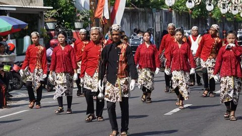 Grebeg pancasila in Blitar, East Java, Indonesia Stock Photos