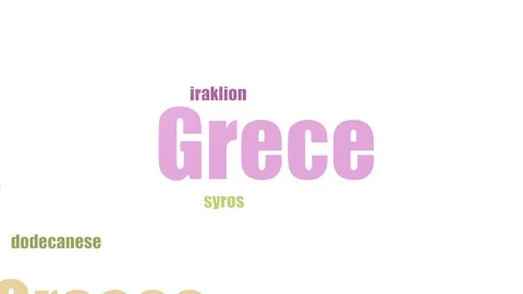 Grece Tag Cloud Animated Isolated On White Stock Footage 103664762