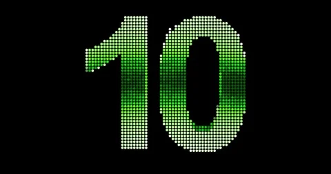 Gree trend countdown from 10 to 1 with alpha for light background Stock Footage 105006651