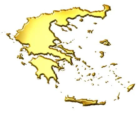 Greece 3d Golden Map Stock Illustration