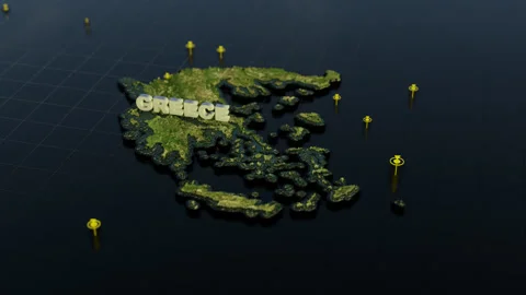 Greece 3D Map With Animation Stock Footage 306425543