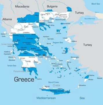 Greece Abstract vector color map of Greece country coloured by national fl... Stock Photos