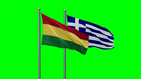 Greece and Bolivia two flags Stock Footage 293204193