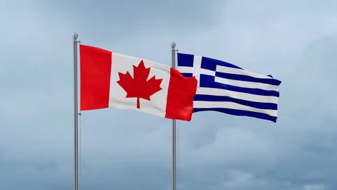 Greece and Canada flag Stock-Footage 252023747
