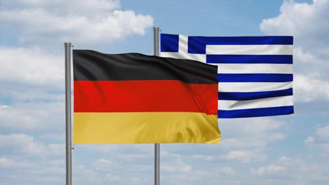 Greece and Germany flag Stock Footage 245111055