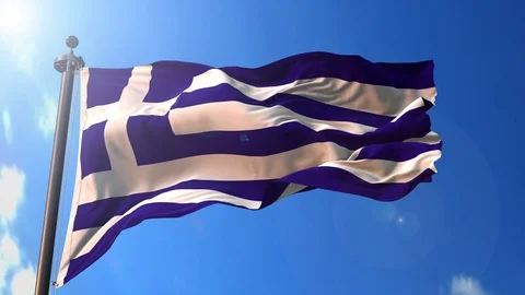 Greece animated flag pack in 3D and green screen Stock Footage 119929436