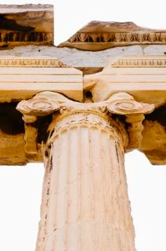 Greece, Athens, Acropolis, Ionic column of Erechtheum Stock Photos