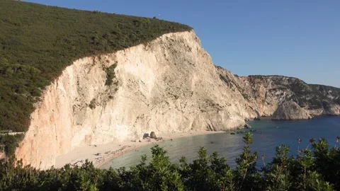 Greece Beach with Blue Waves in Sunset, Crashes on Seashore, Seascape View  Stock Footage 345155868
