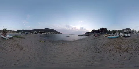 Greece-beach-dawn-360-vr Stock Footage 127886847