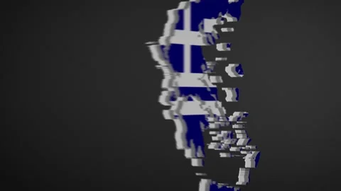 Greece Border Map Intro Animation Stock Footage 205744756