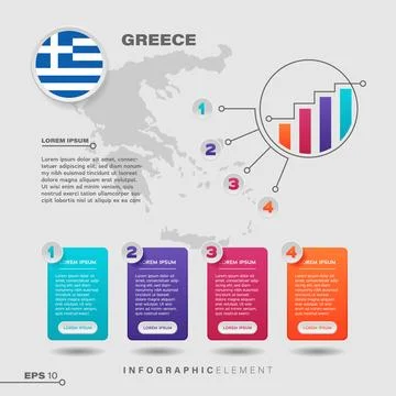 Greece Chart Infographic Element Stock Illustration