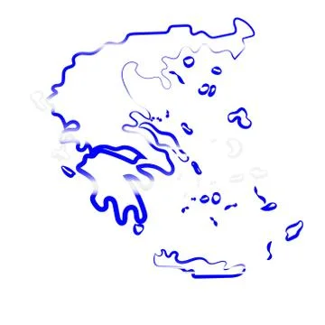 Greece coloring the contour map. Vector background. Outline Stock Illustration