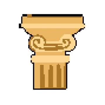 Greece column ancient pixel art vector illustration Stock Illustration