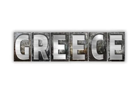 Greece Concept Isolated Metal Letterpress Type Stock Illustration