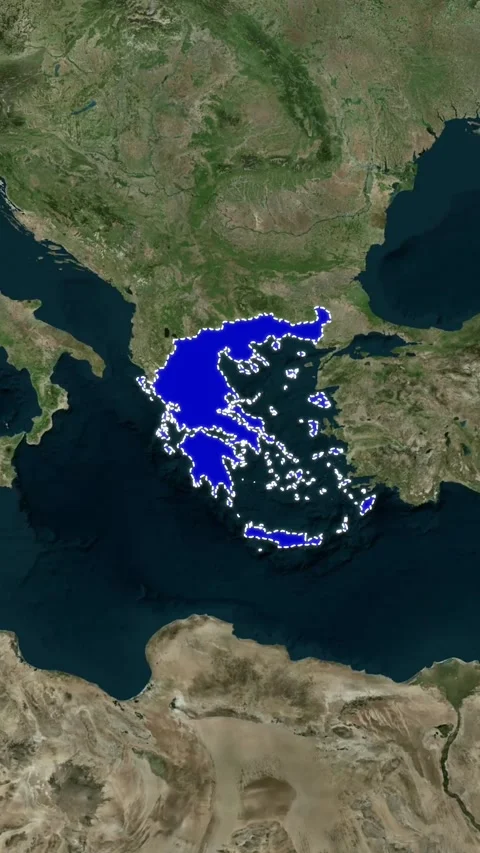 Greece Country Highlighted Map Animation. Vertical Video 4K Stock Footage 329094207